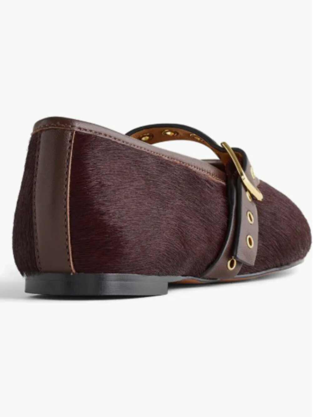 Madewell The Remy Calf Hair Mary Jane Flats Chocolate Raisin 9.5 Sold Out - Picture 4 of 10